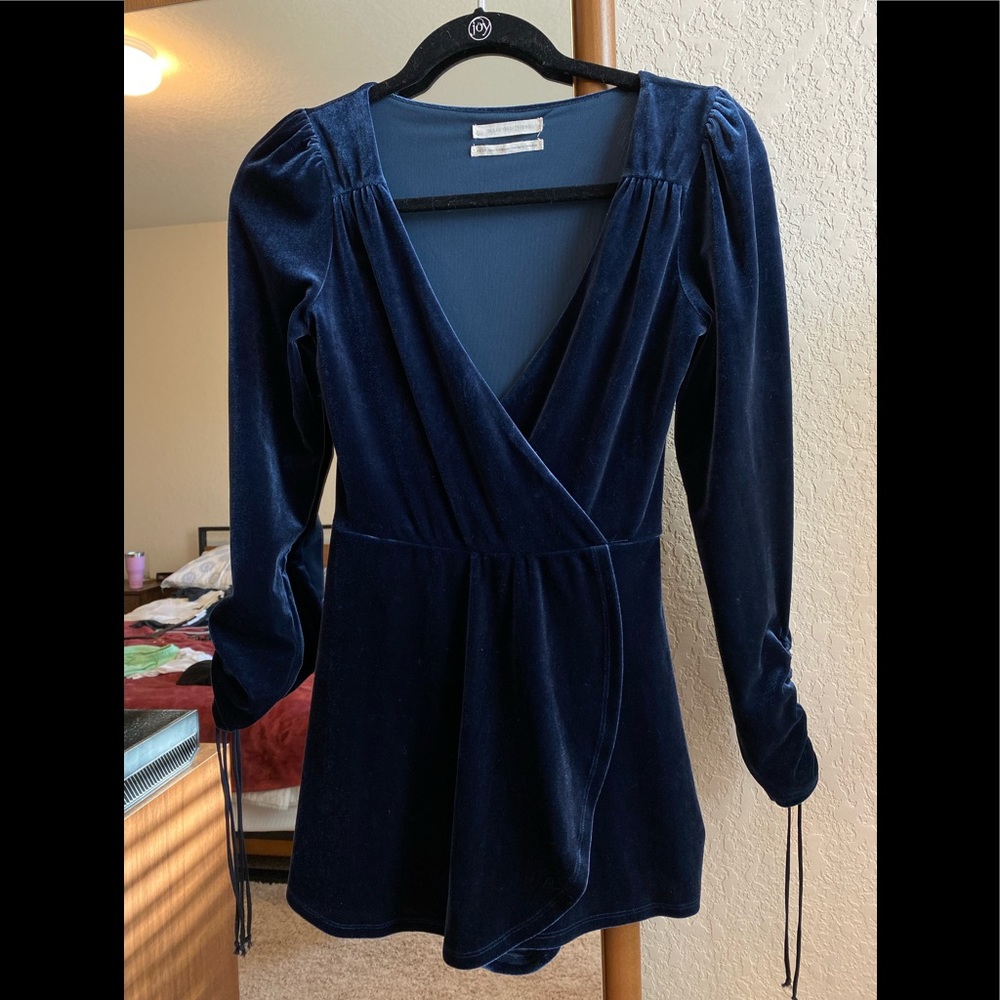 V neck Blue playsuit